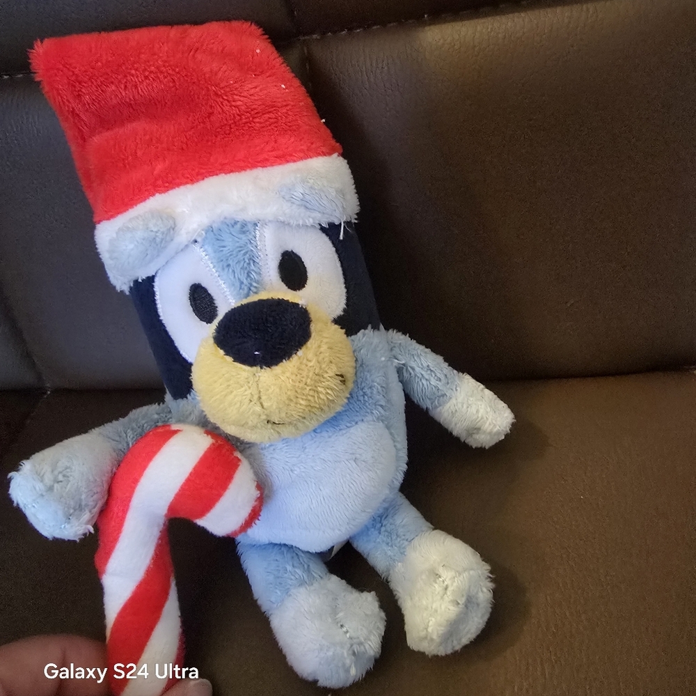 Bluey with Candy Cane